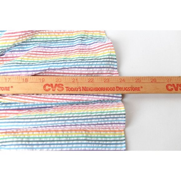 J.CREW V-Neck Rainbow Striped Seersucker Peplum Top Blouse Size 6 NEW - Picture 13 of 13
